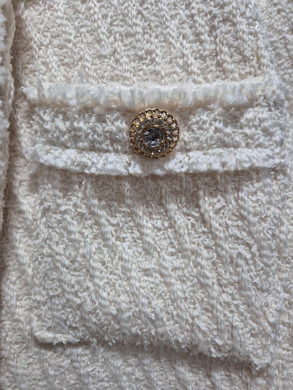 (세일)(새상품)아이보리 트위드 자켓 금장 단추 상품이미지4