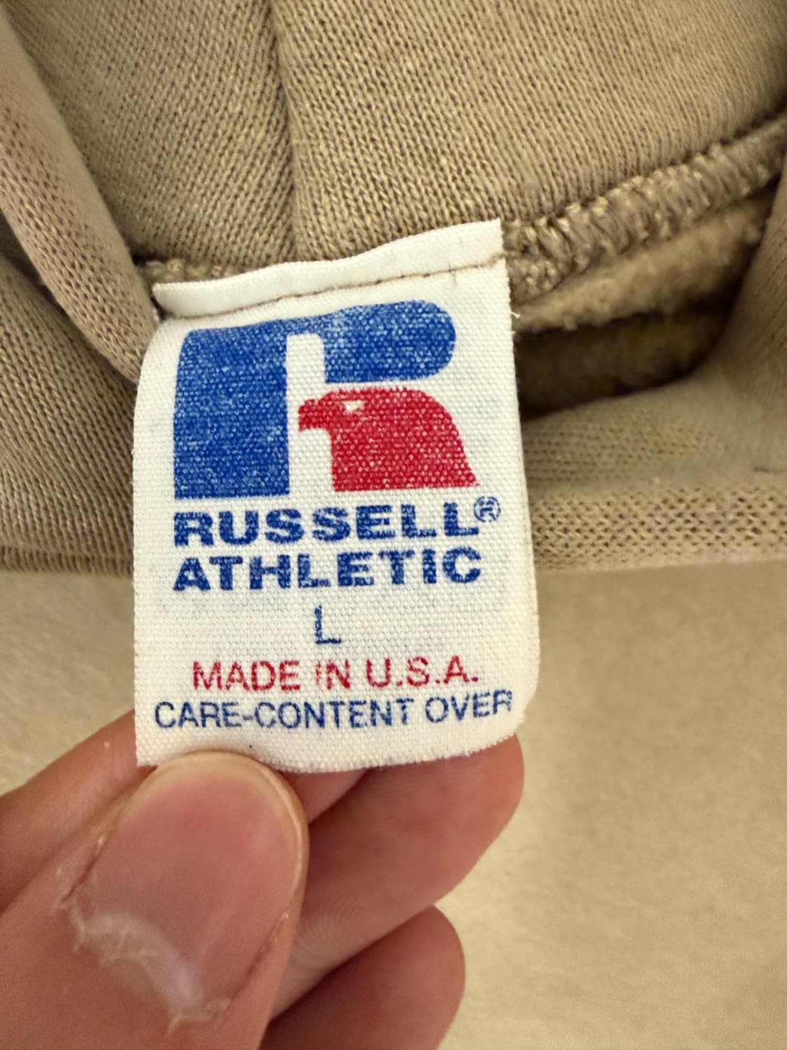 made in usa 80s 러셀 후드 베이지 L 상품이미지2