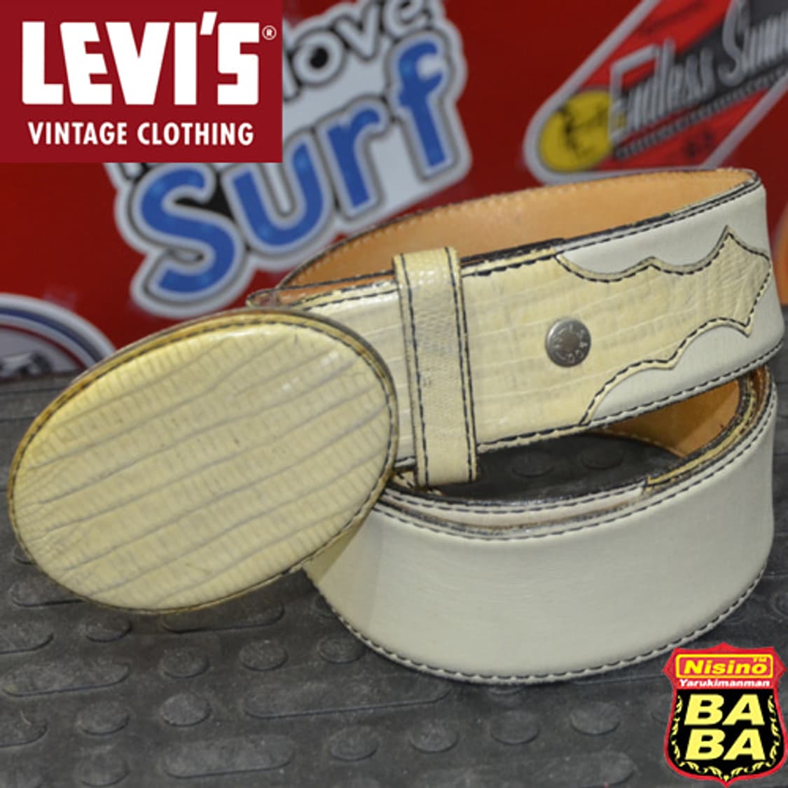 [LEVIS]리바이스 재팬 뱀피 벨트(WH) 상품이미지5