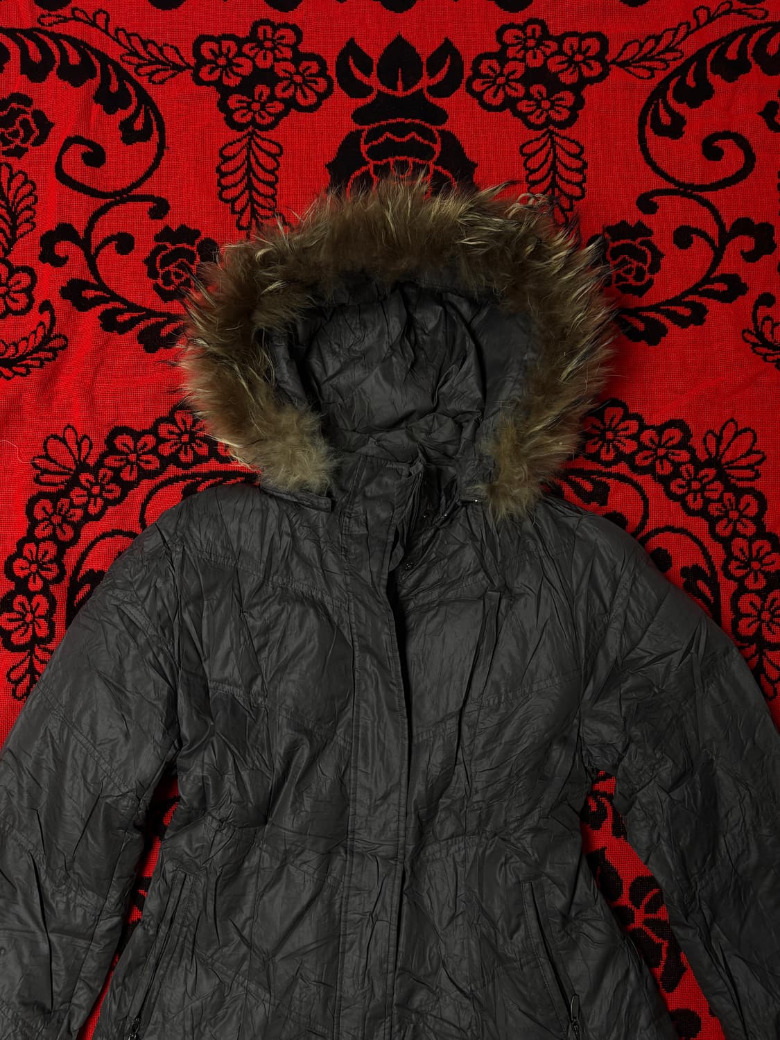 Vintage 00's Grunge Punk Fur hood parka 상품이미지3