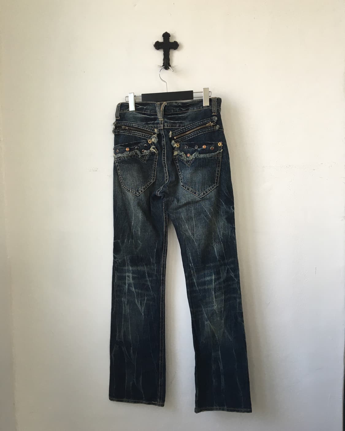 Back stud point washing denim pants 상품이미지2