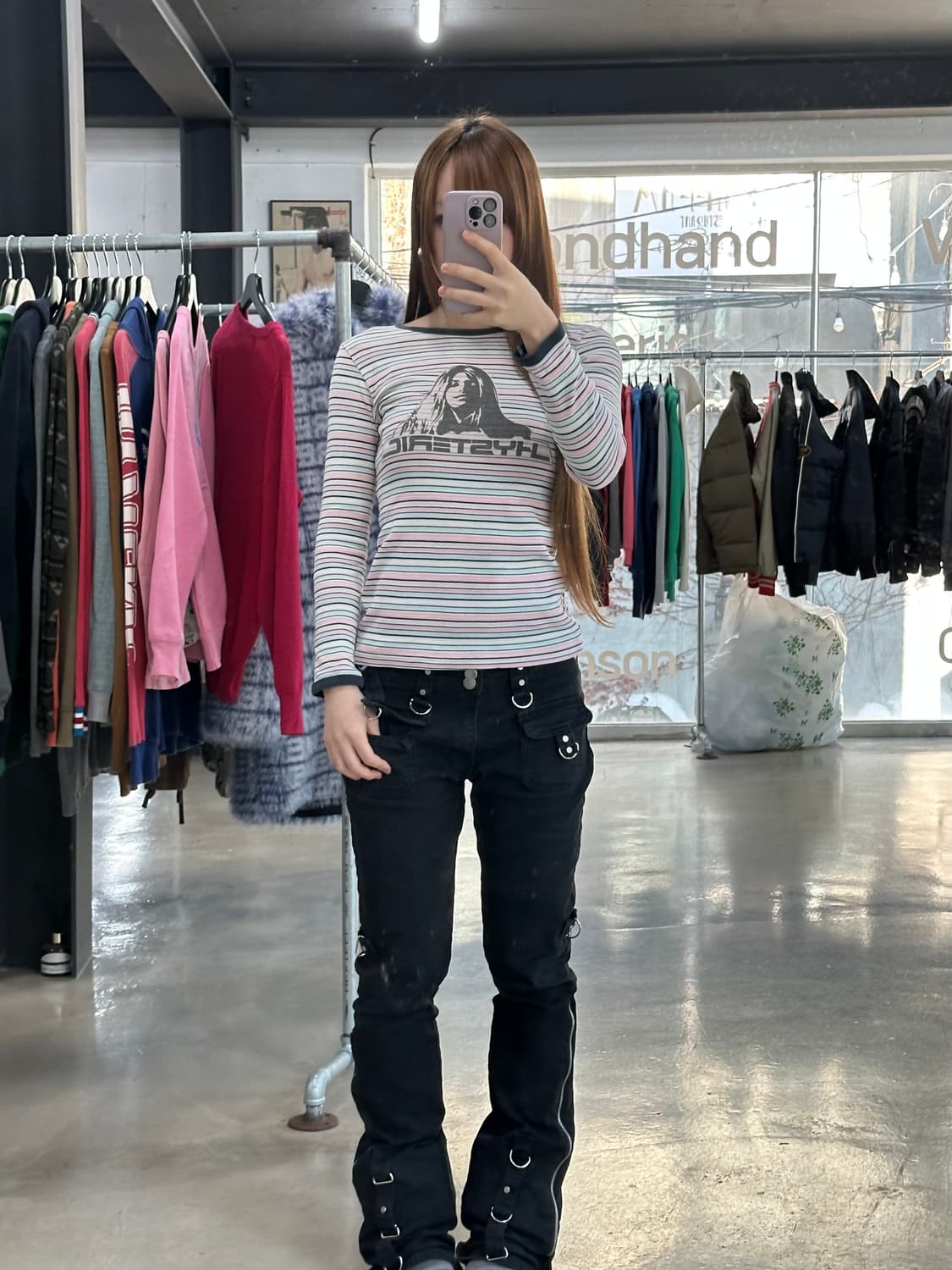 히스테릭글래머 히스걸 캔디 스트라이프 롱슬리브 상품이미지2