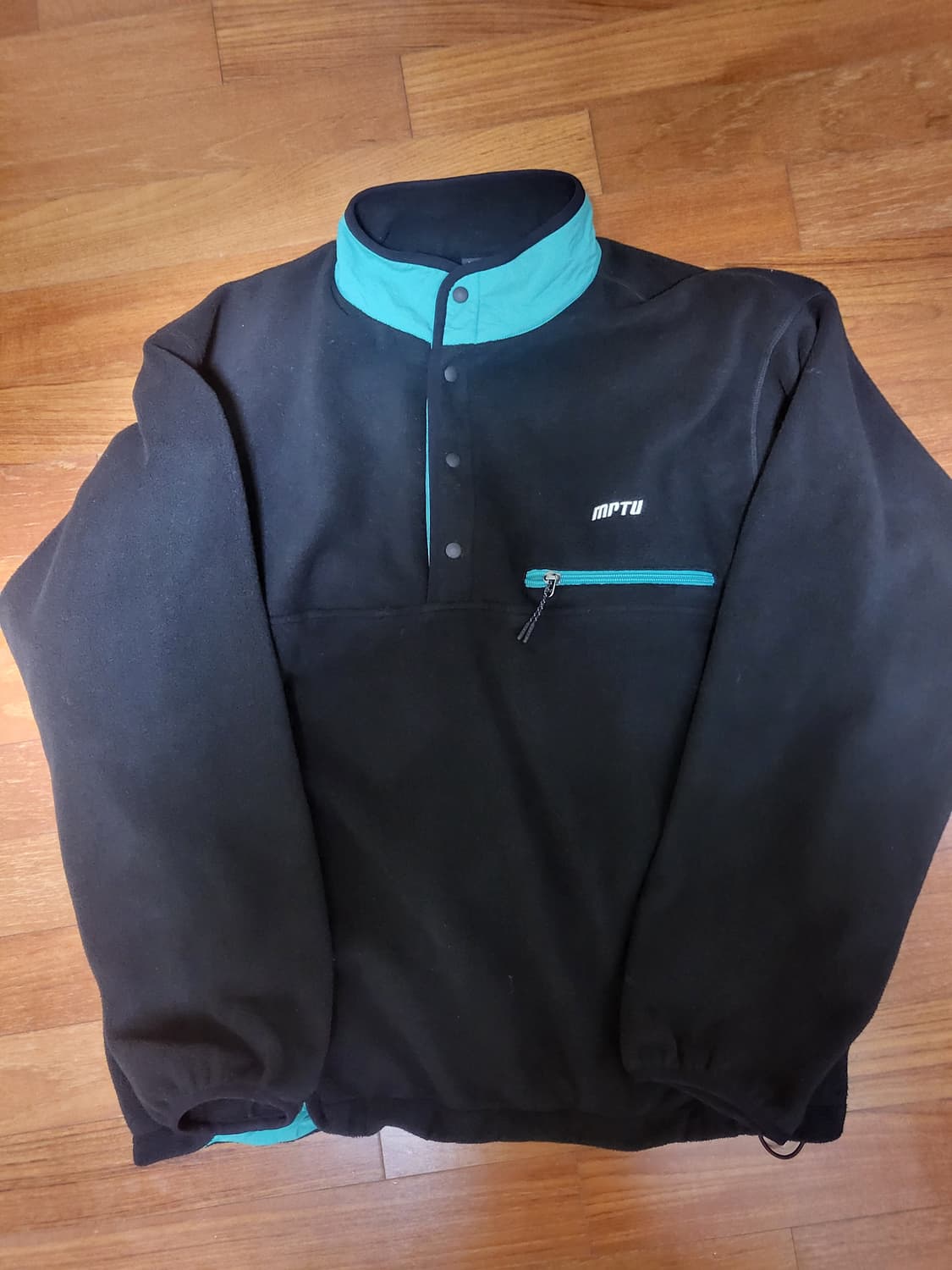 모이프 mptu 플리스 후리스 풀오버 반집업 자켓 블랙 상품이미지5