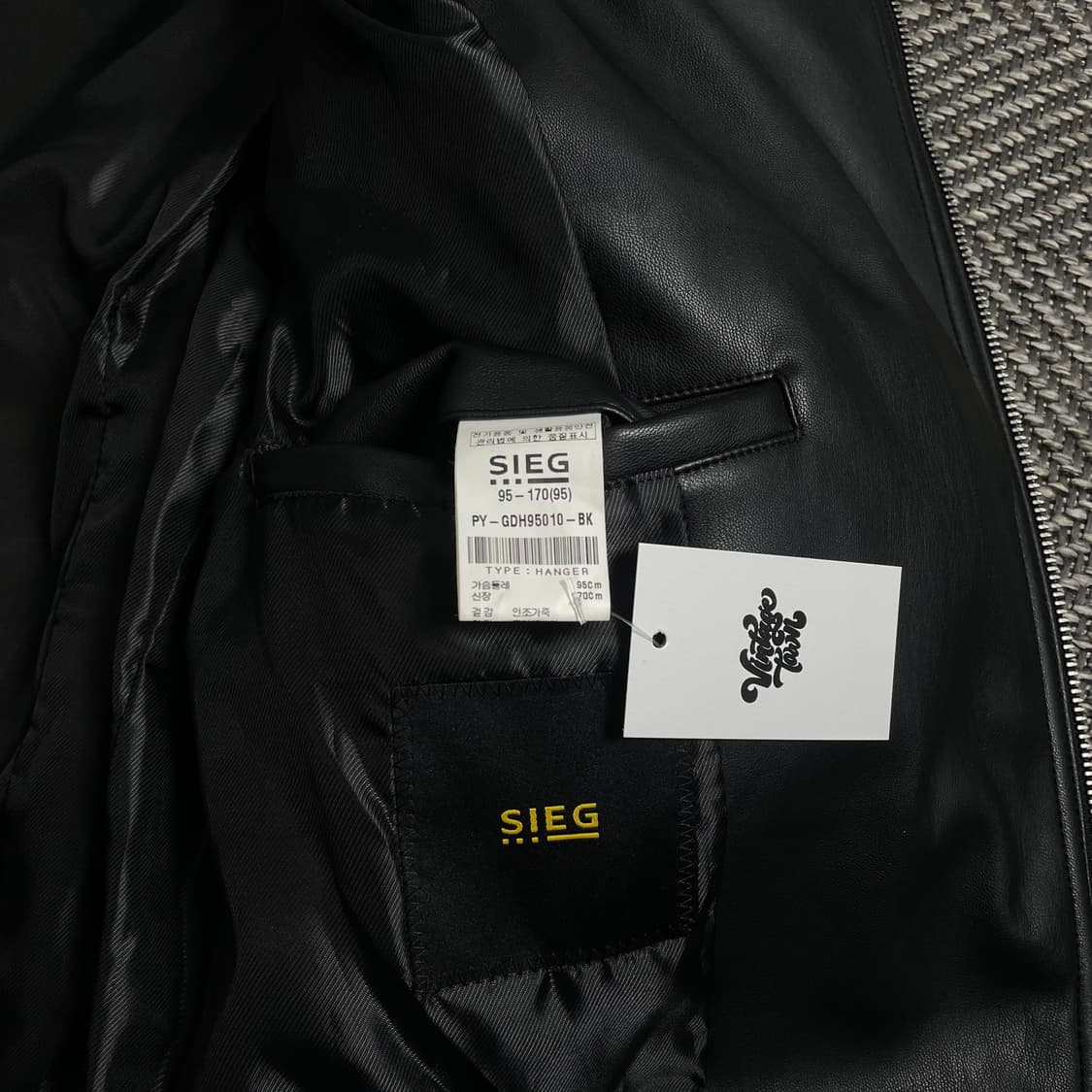 지이크 비건 레더 라이더 가죽 자켓 블랙o 4293 상품이미지6