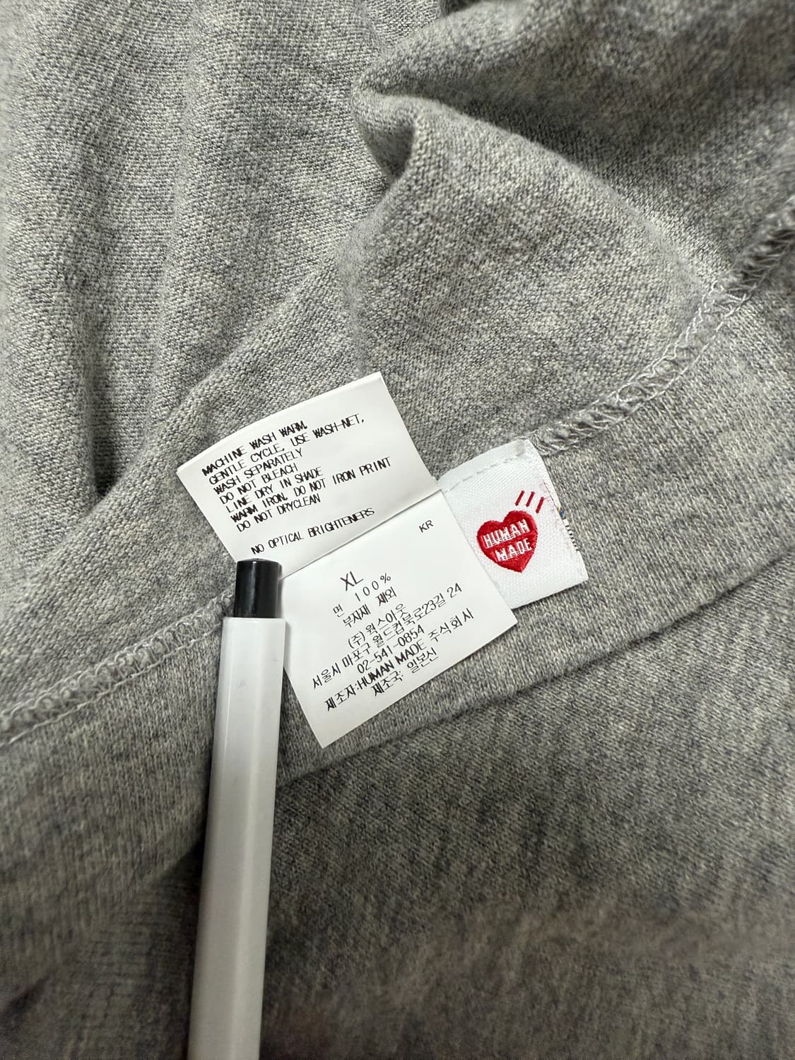 휴먼메이드 스몰 로고 티셔츠 그레이 XL 상품이미지7