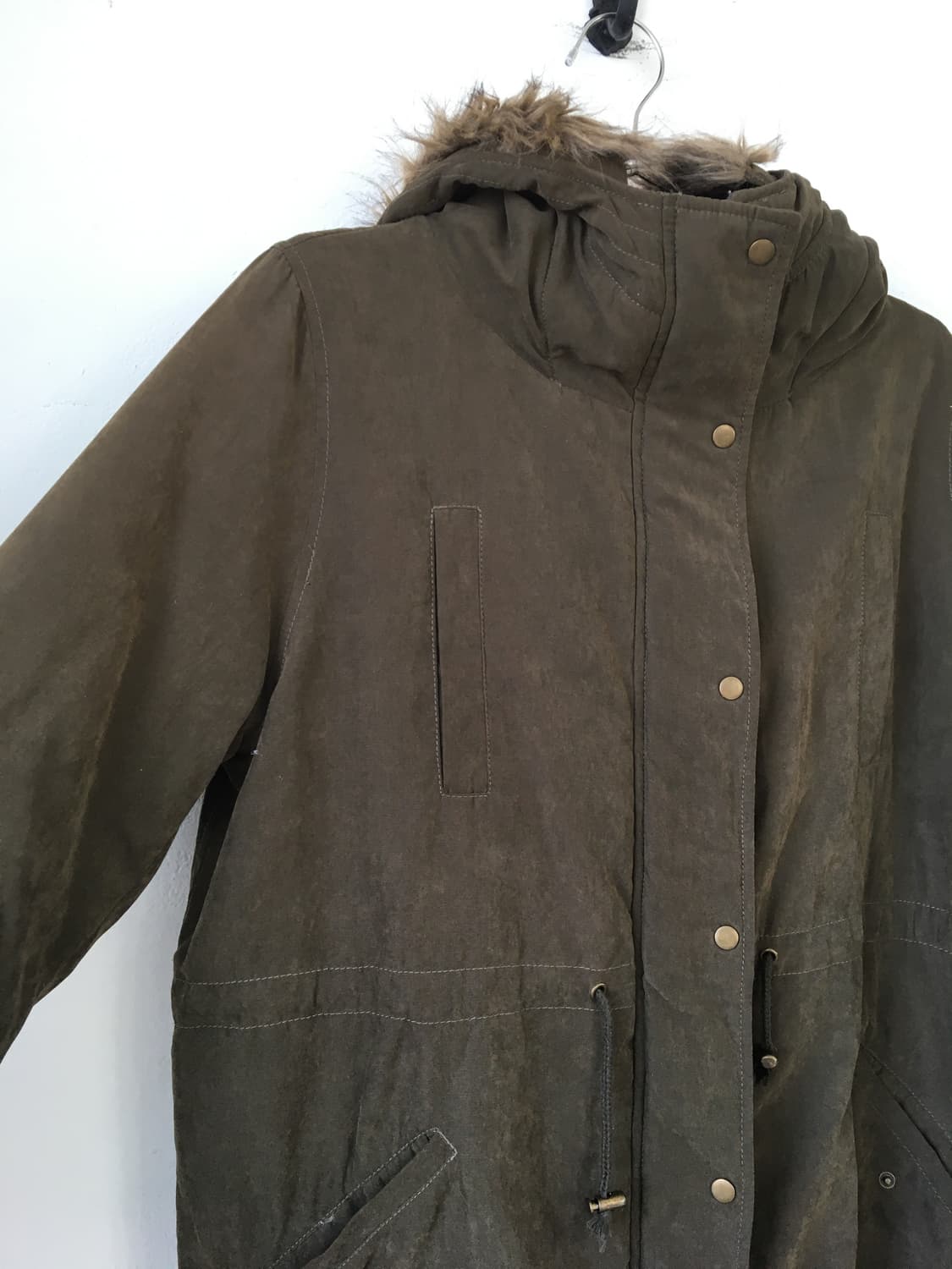 Fake fur hood filed jacket 상품이미지4