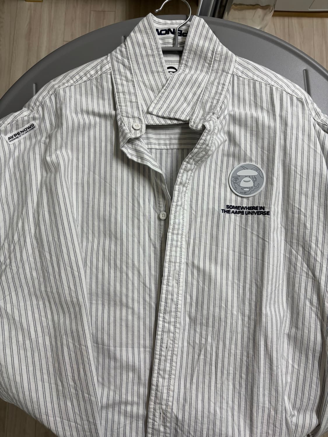 (L) Aape 스트라이프 코튼 옥스포드 셔츠 상품이미지5