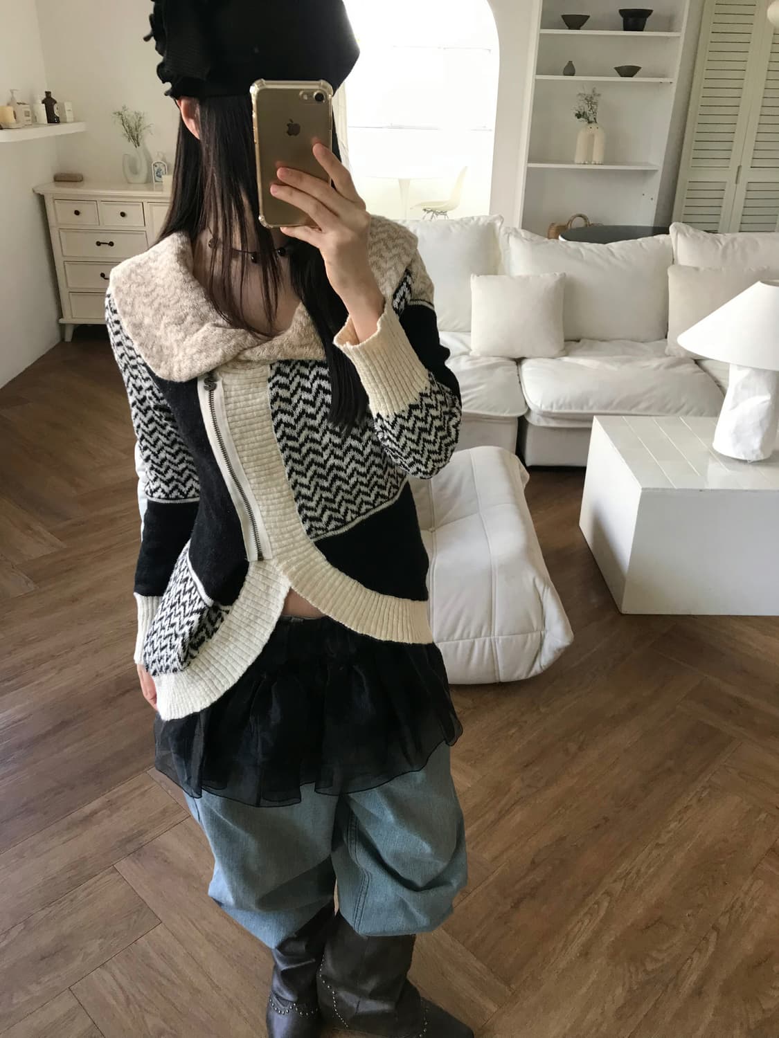 vintage knit zip up 상품이미지1