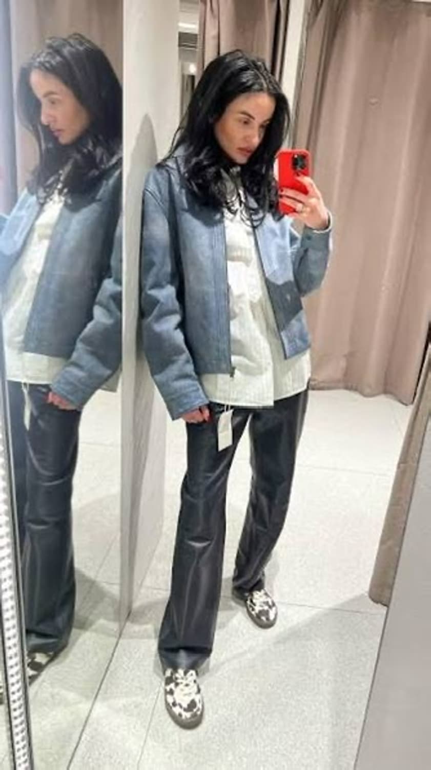 자라 워시드 레더 자켓  상품이미지7