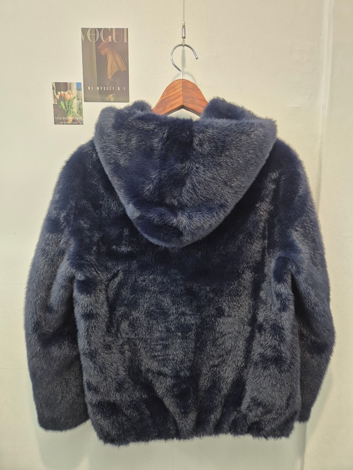 라벨르 네이비 후드 퍼 자켓 
 상품이미지3