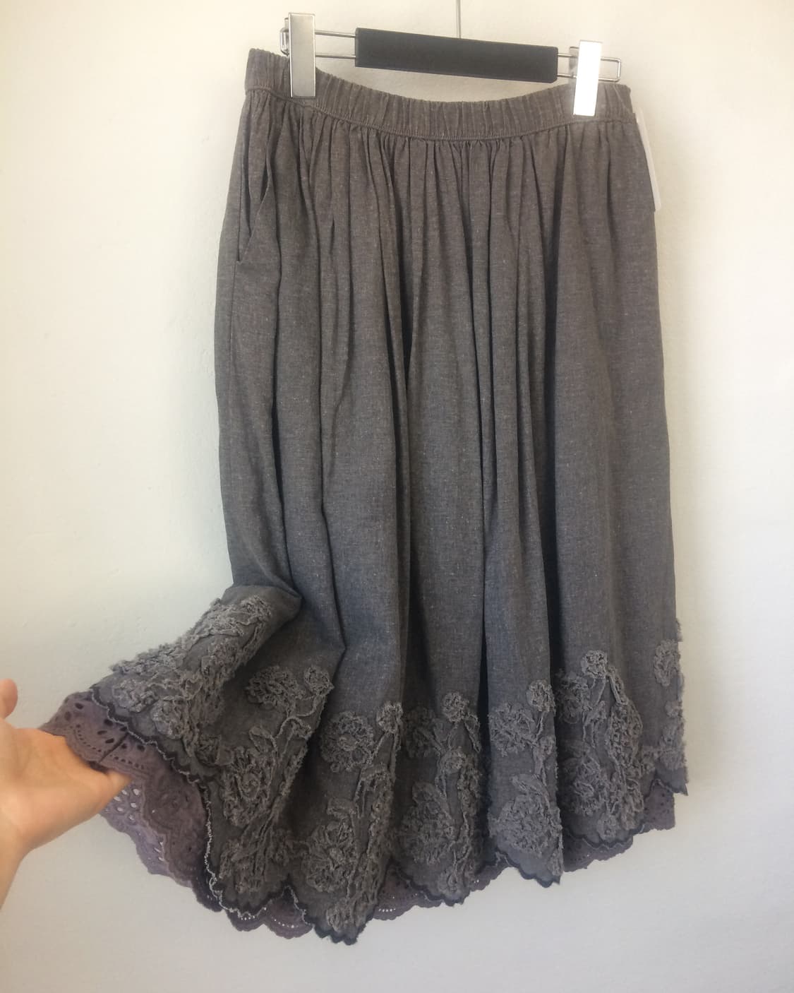 Pattern embroidery point skirt 상품이미지5
