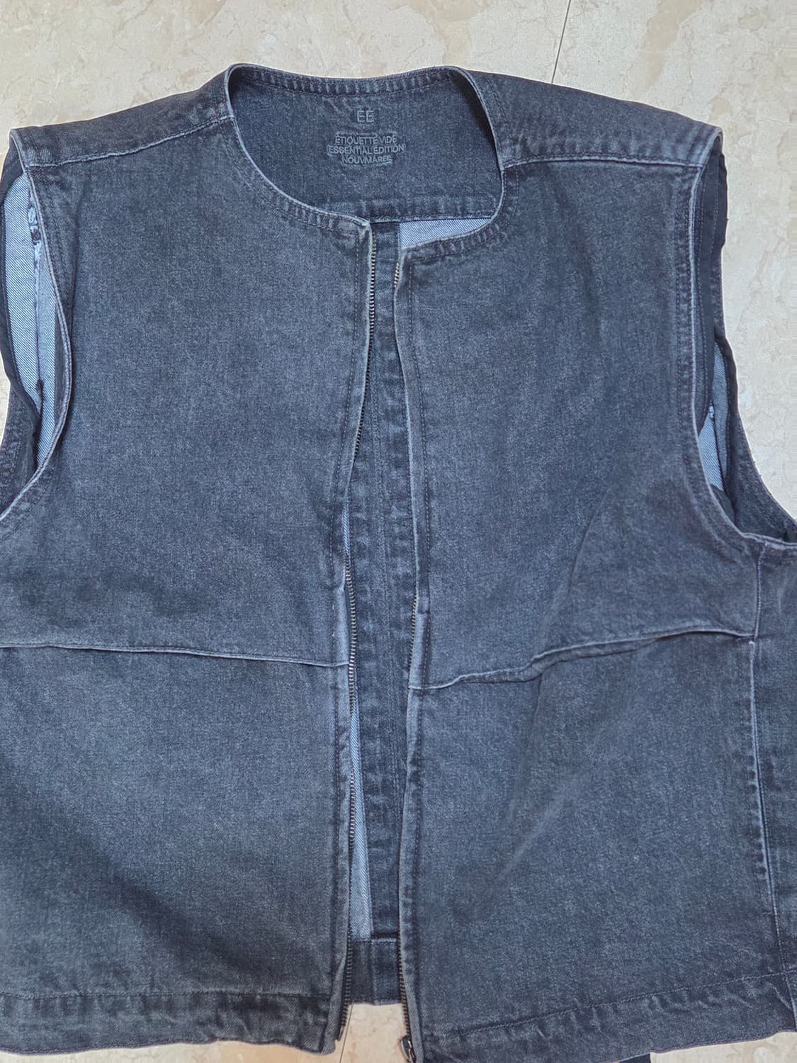 EE washed denim vest 상품이미지7