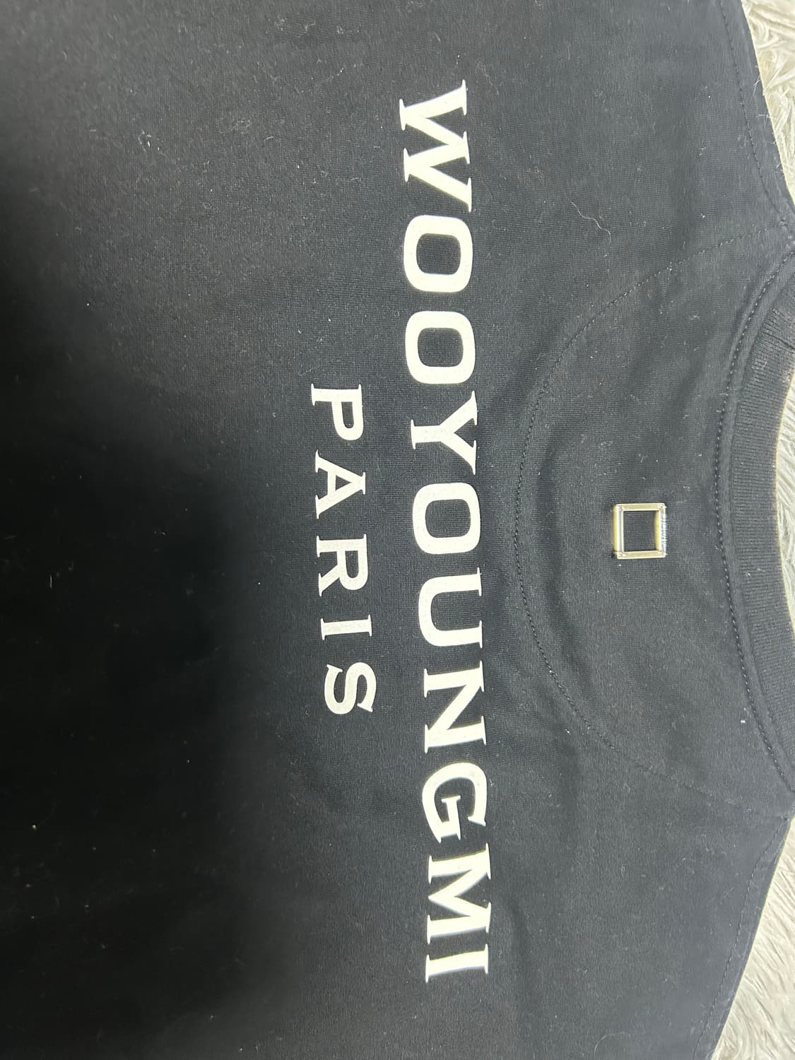 우영미 백로고 반팔 48 블랙 정품 상품이미지2