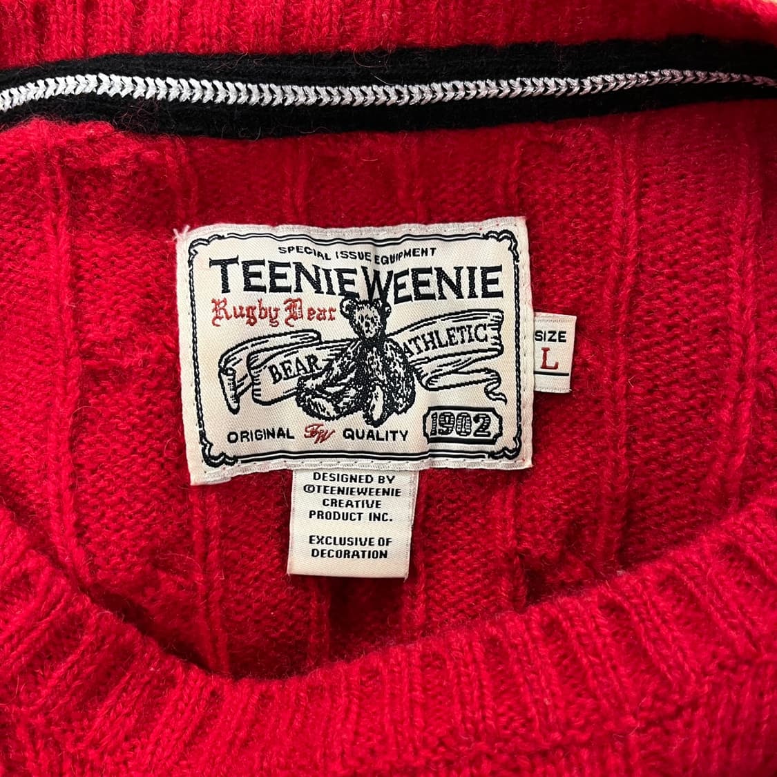 티니위니 레드 꽈배기 니트  상품이미지5