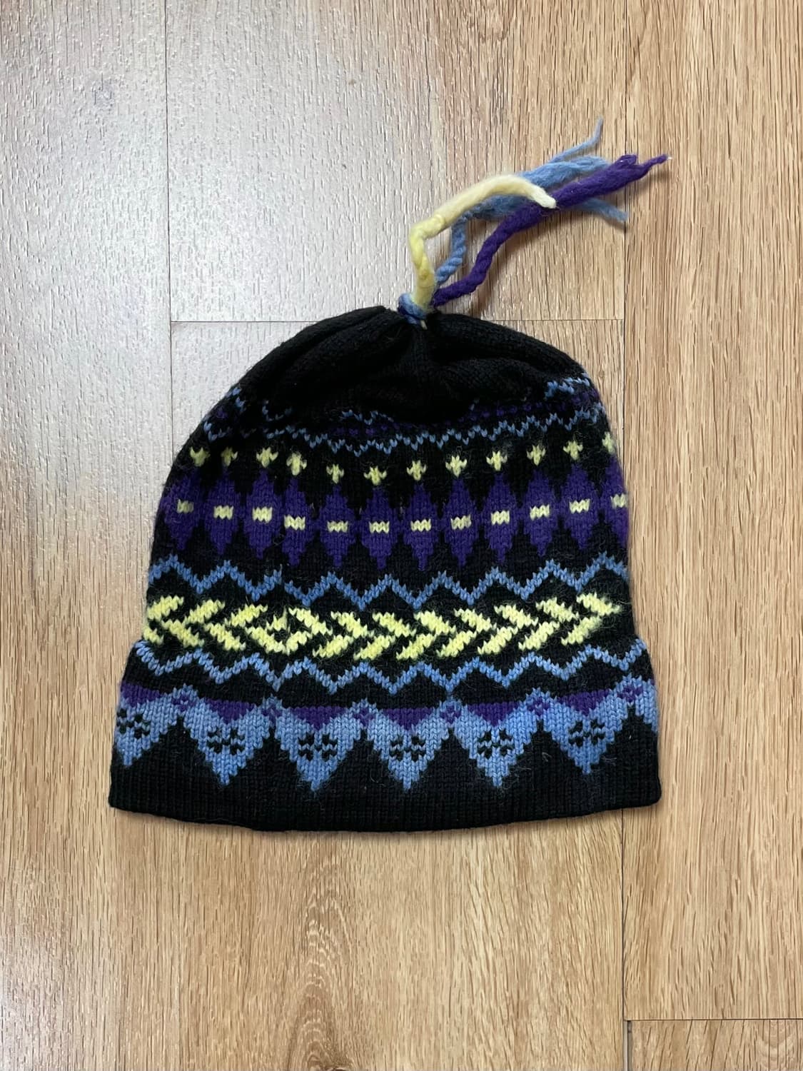 택포) 90s USA 빈티지 패턴 울 니트 숏 비니 모자 상품이미지2