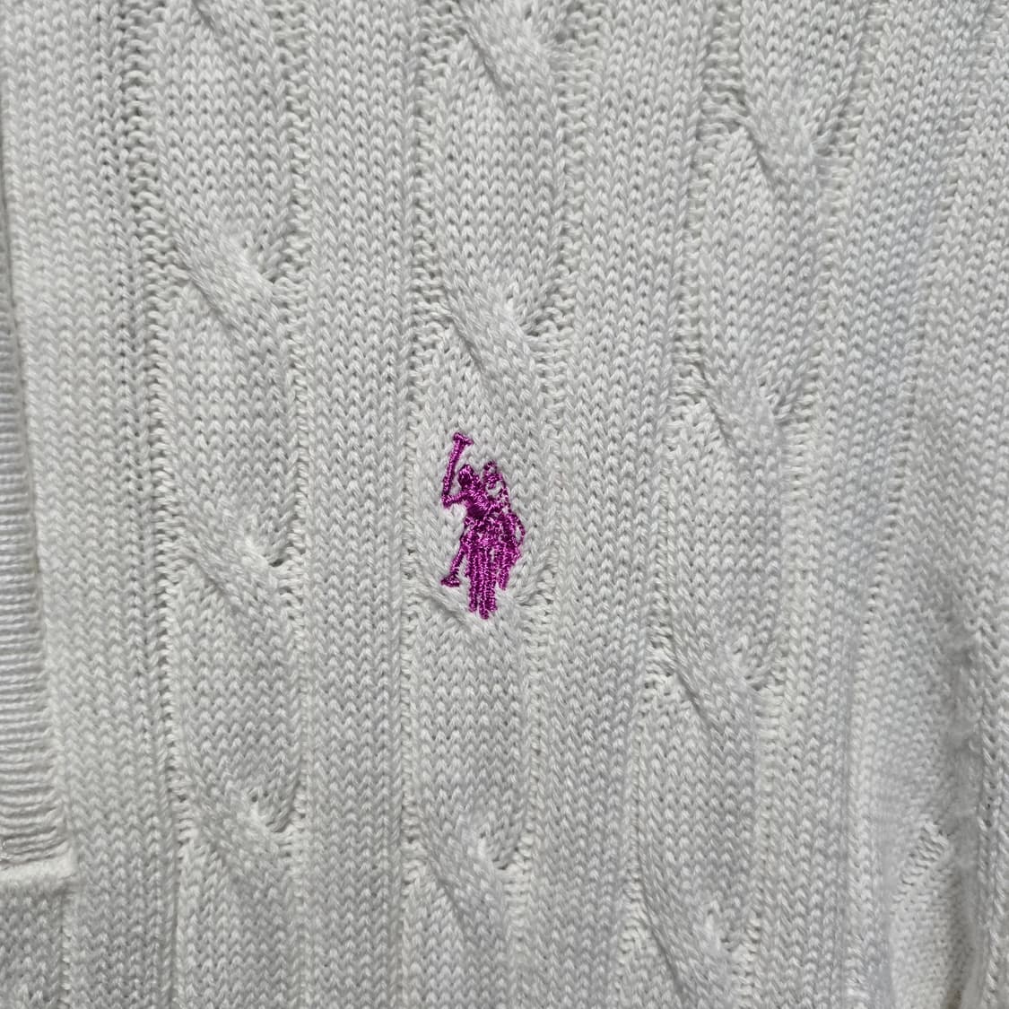 us폴로 여성 반집업 꽈베기 니트  상품이미지5