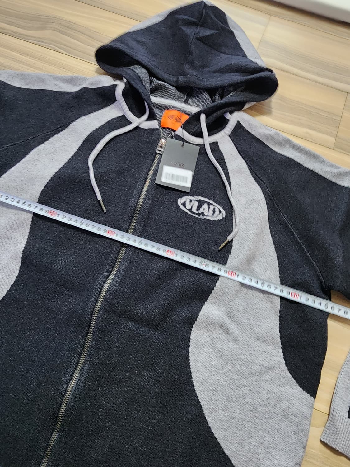 디미트리블랙VLAD슬래쉬니트후드집업자켓차콜 상품이미지8