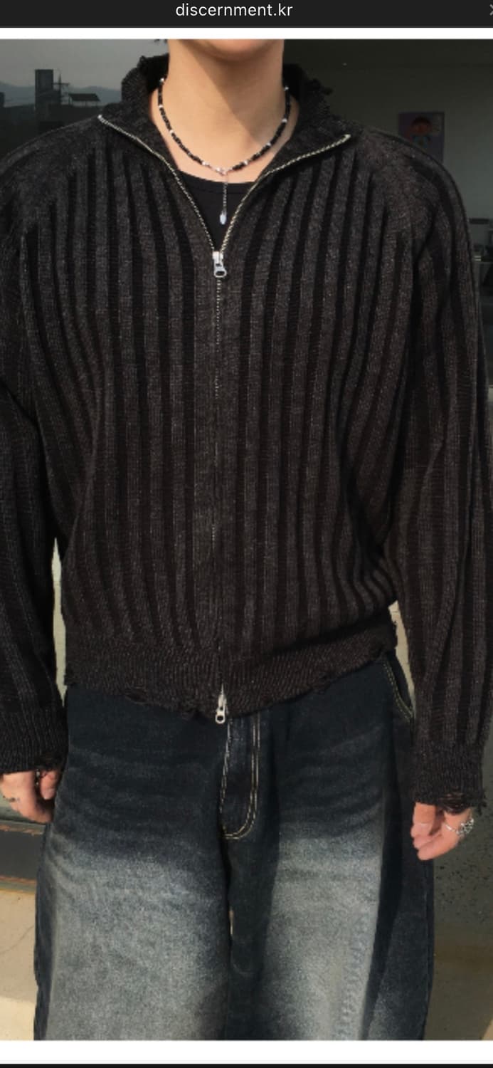 디서먼트 니트 집업 상품이미지1