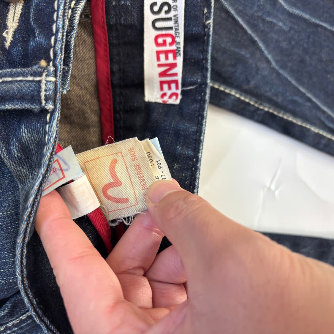 에비수(EVISU) 자수 포인트 워싱 데님 팬츠 상품이미지5