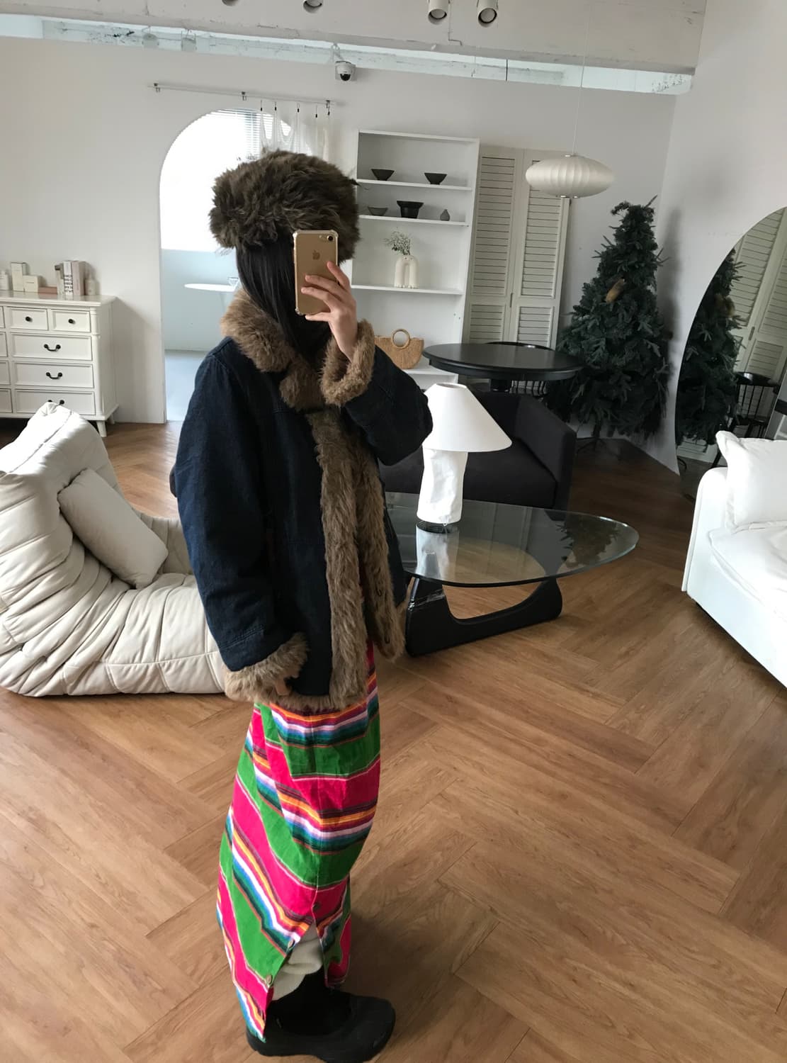 vintage stripe pattern button skirt 상품이미지4