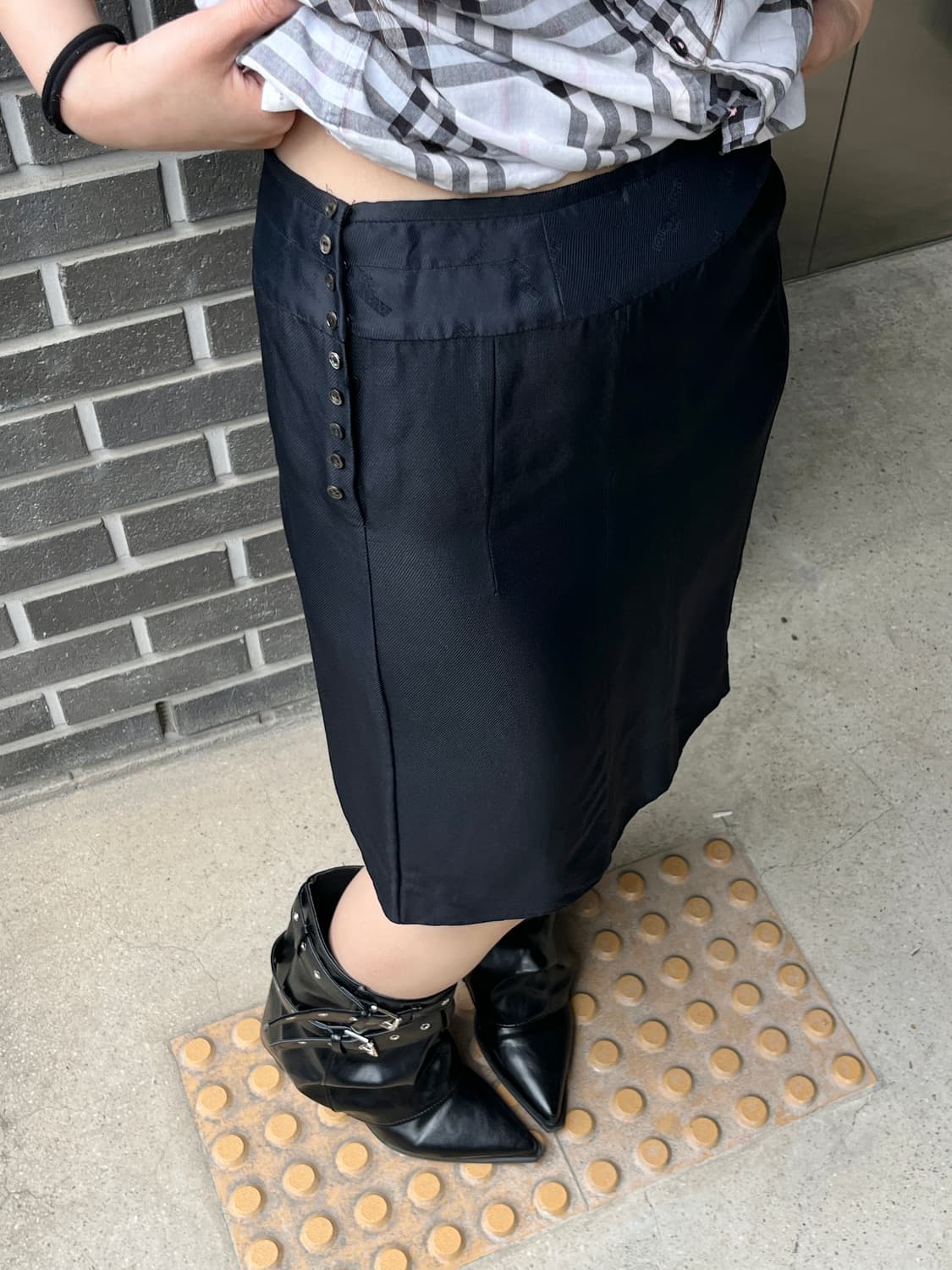 00s Louis Vuitton 루이비통 실크 스커트 상품이미지4