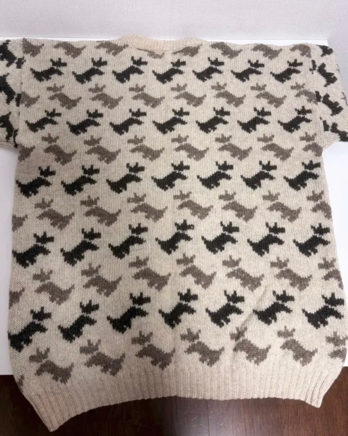 빈티지 강아지 패턴 브라운 니트 상품이미지3