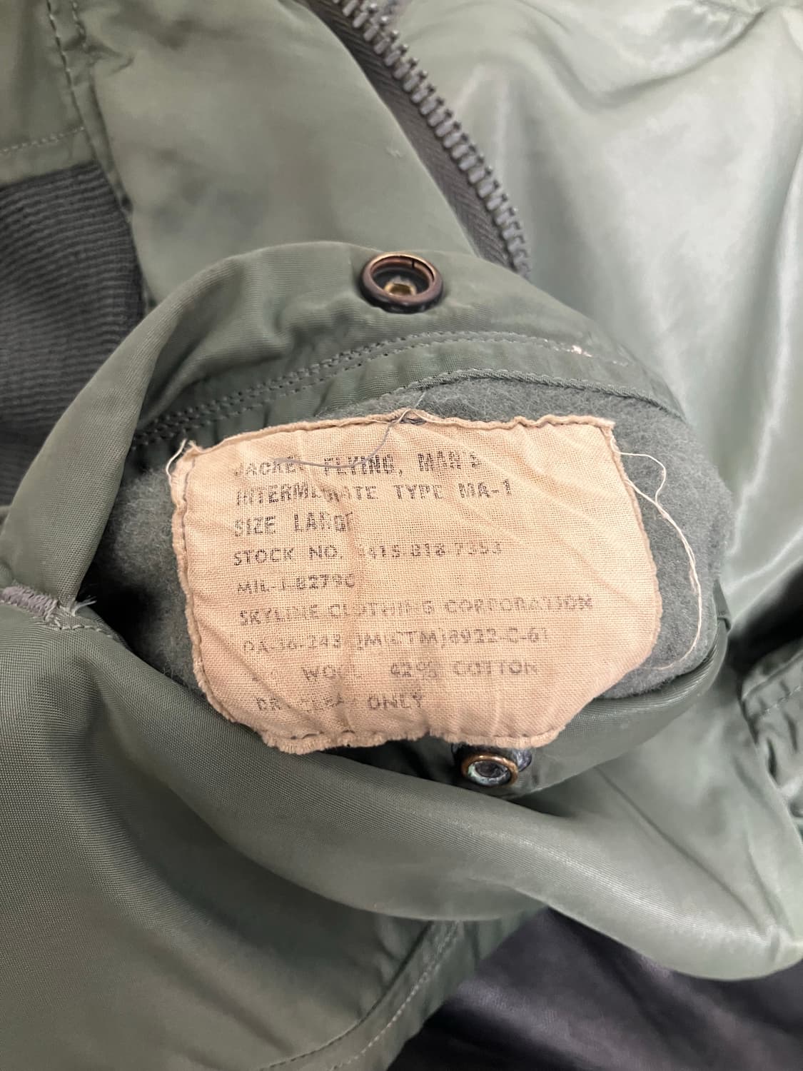 🇺🇸 60s 오리지널 MA-1 CC 크라운 D타입 스카이라인 클로딩  상품이미지6