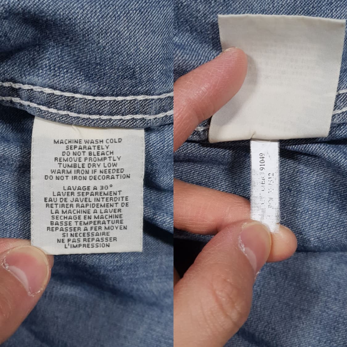 L) 폴로 데님앤서플라이 자개 비즈 디테일 워시드 웨스턴 데님 셔츠 상품이미지10