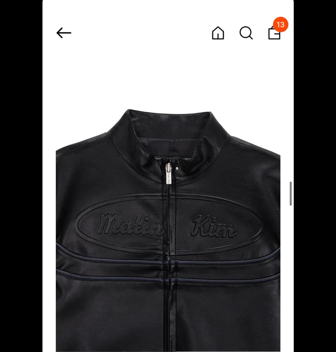 마뗑킴 OVAL LOGO RACING LEATHER JUMPER 상품이미지5