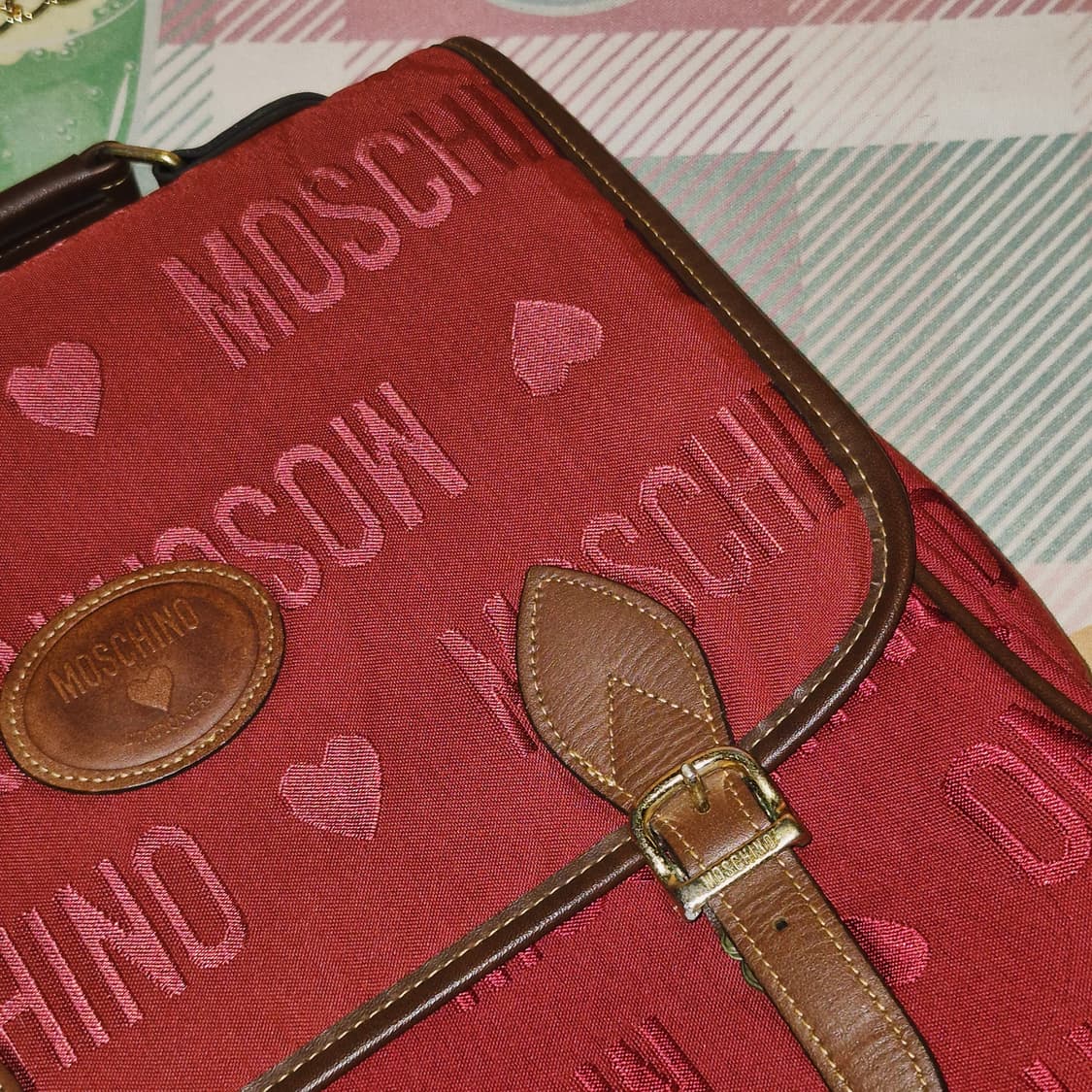 90s 이탈리아 모스키노 하트 벨트 레더 2way 백 상품이미지9