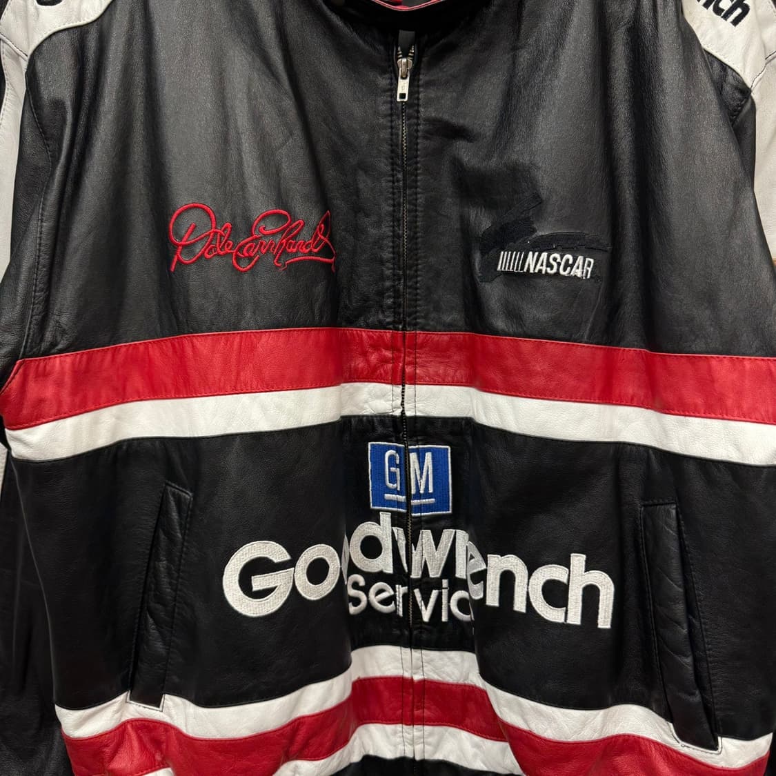 90s 바시티자켓 체이스 레이스웨어 데일 언하트 나스카 블랙 레드 상품이미지5