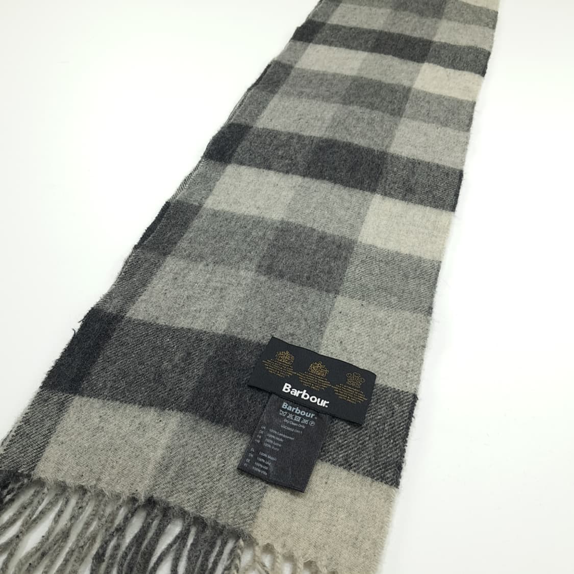 MX228 바버 그레이 버팔로체크 램스울 목도리 머플러 상품이미지5