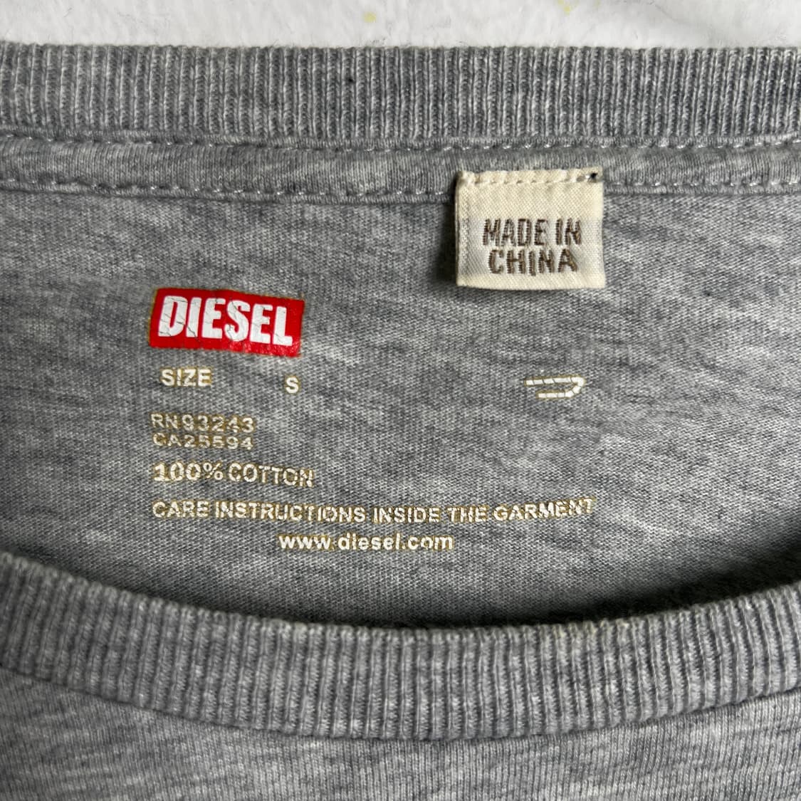 Diesel 디젤 그레이 긴팔 티셔츠 S 상품이미지4