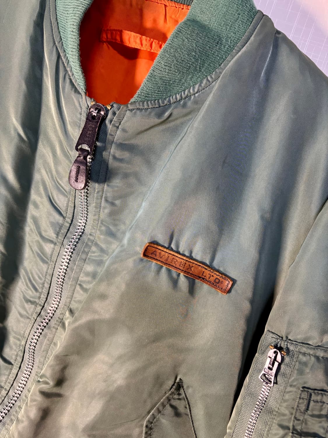 90s USA Avirex MA-1 아비렉스 빈티지 마원 항공점퍼 상품이미지3