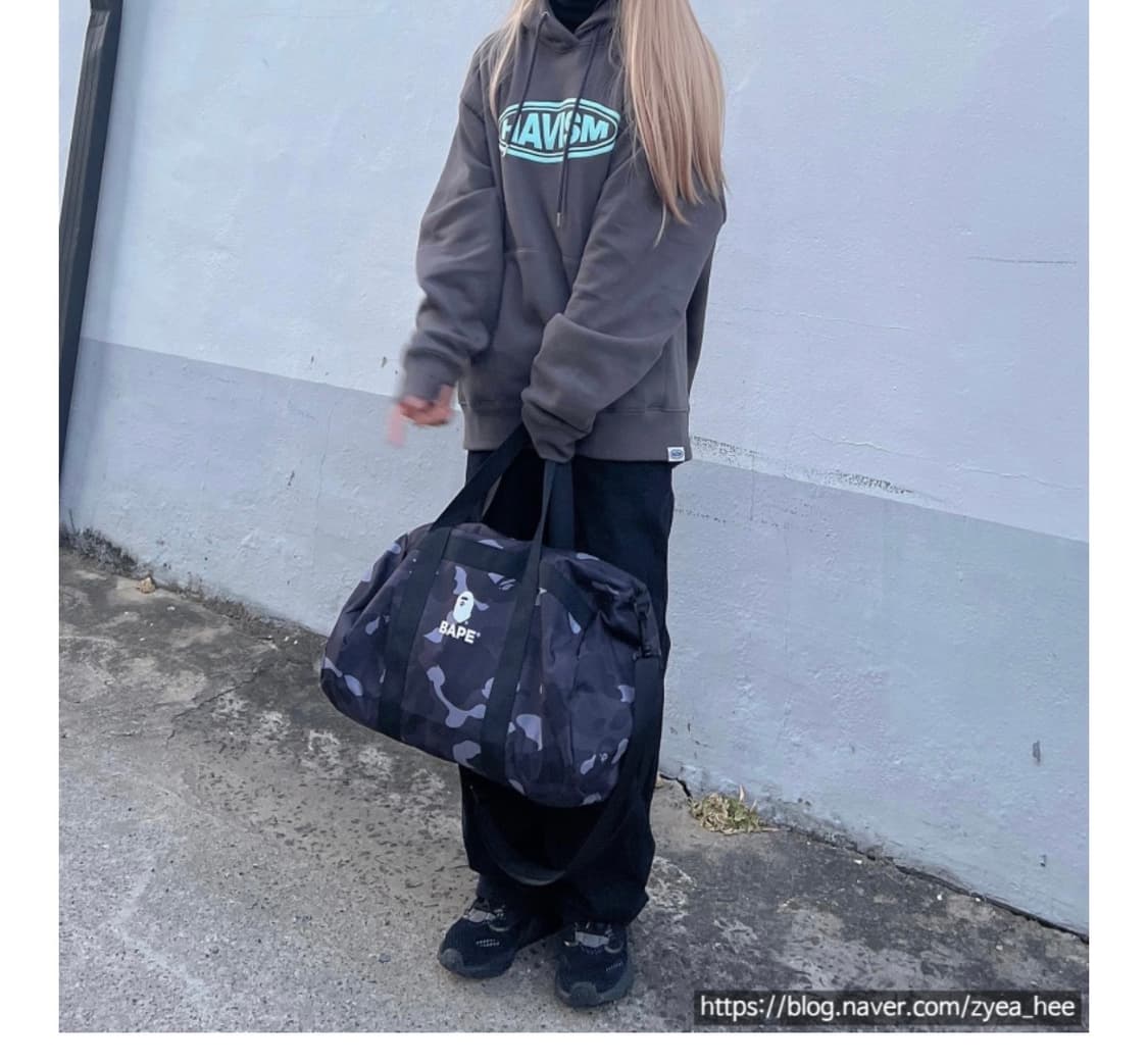 해비즘 엠보 로고 후드티 차콜L 기모 상품이미지3