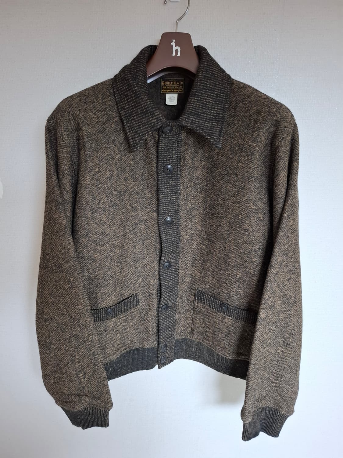 L 더블알엘 자카드 앵거스 헤링본 버튼 가디건 자켓 상품이미지2