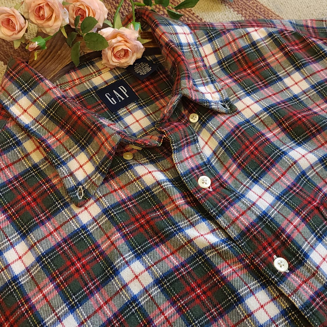 90s 올드갭 셔츠 아메리칸 체크셔츠 플레드셔츠 워크 포켓 L 상품이미지10