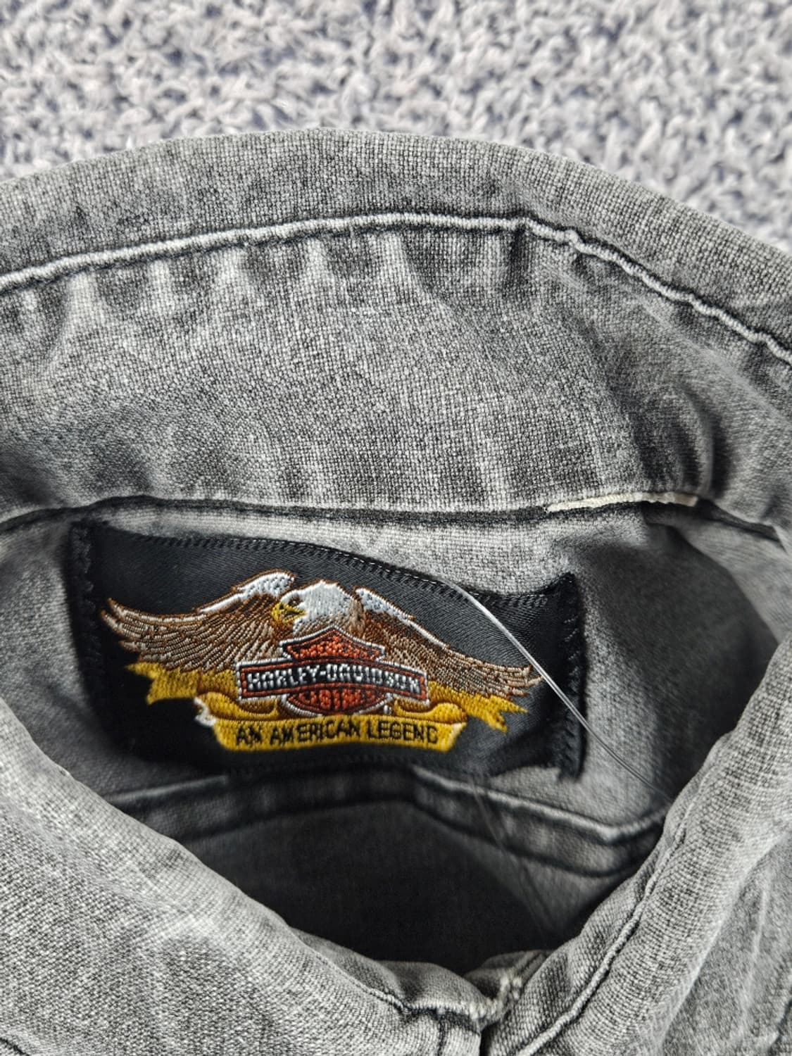 할리데이비슨 블랙 데님 포켓 바이커 셔츠 ( S 추정 ) / 10717 상품이미지9