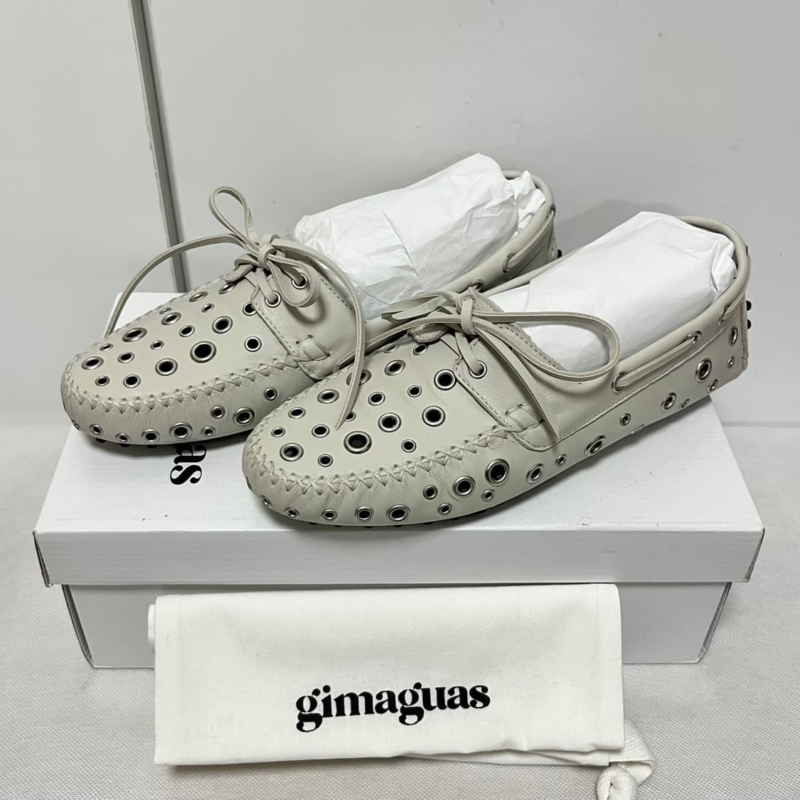 [39]기마구아스 아일렛 드라이빙 슈즈/화이트 상품이미지1