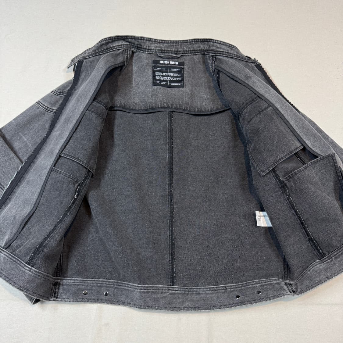 L) 메종미네드 스냅 바이커 데님 2way집업 자켓 상품이미지4