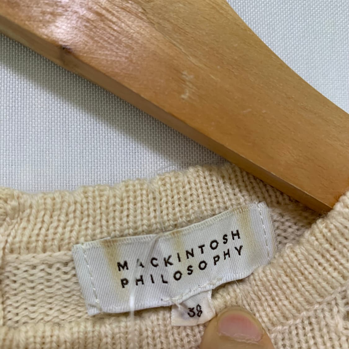 매킨토시 빈티지 아이보리 펀칭 긴팔 니트 모리걸 히피 상품이미지7