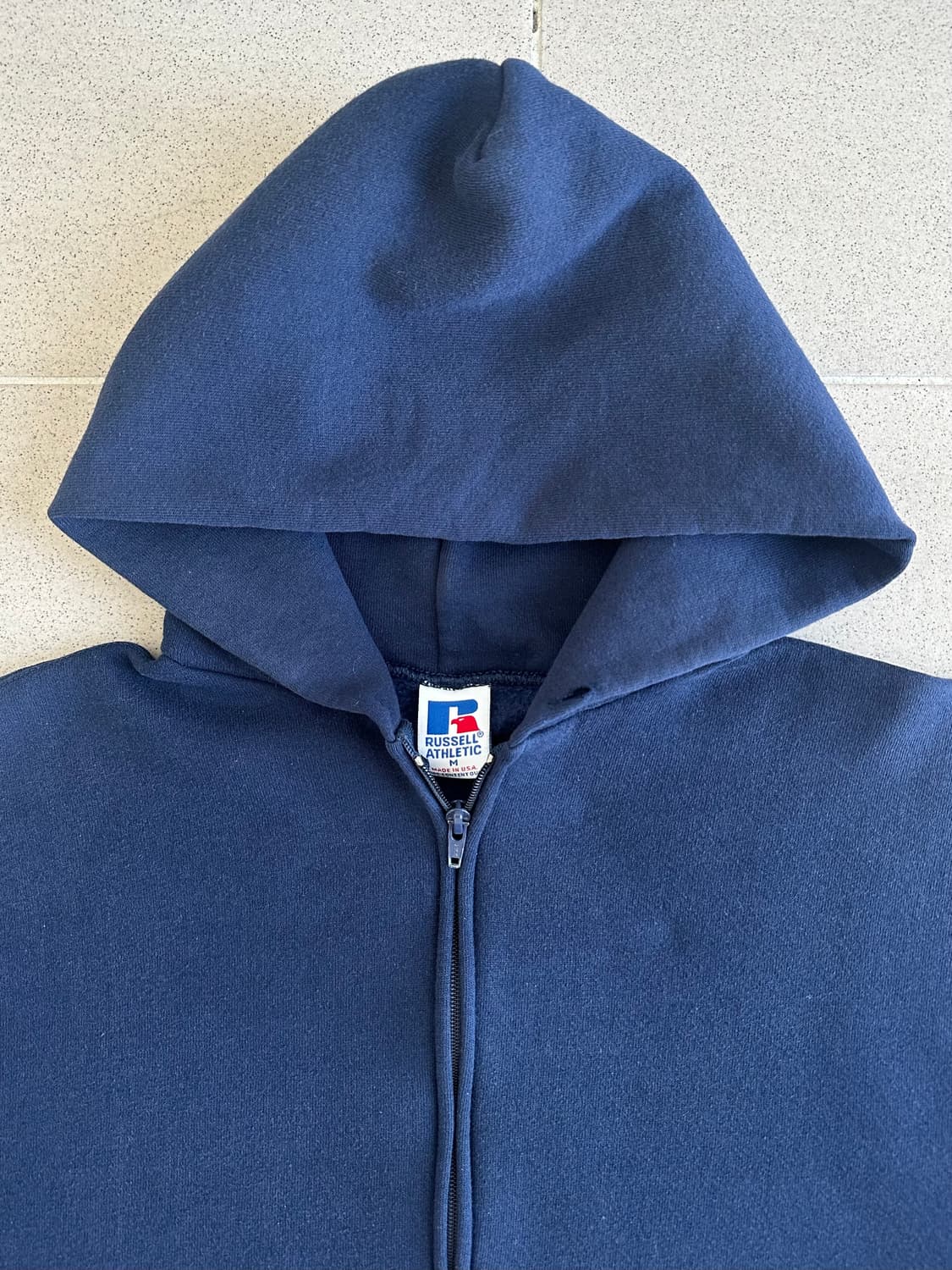 90s 빈티지 러셀 후드집업 네이비 M USA 상품이미지4