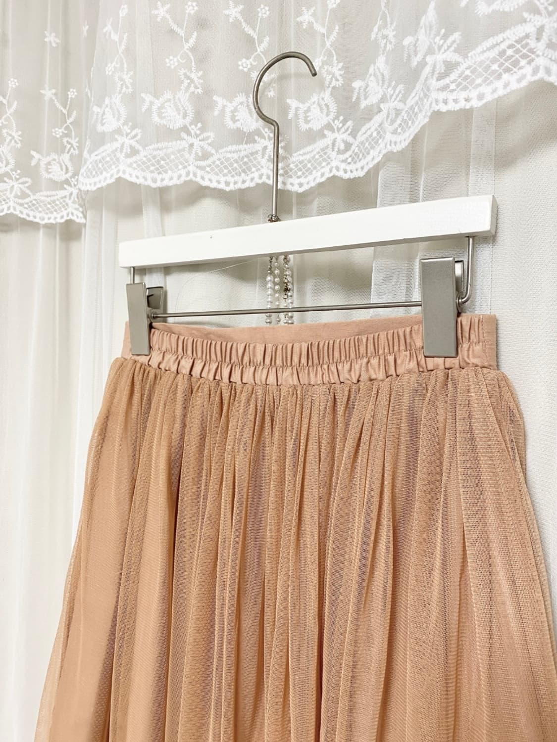 Romantic Brown Chiffon Midi Skirt 상품이미지3