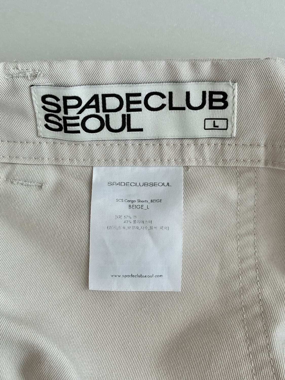 L) 스페이드클럽서울 카고 반바지 베이지 상품이미지5