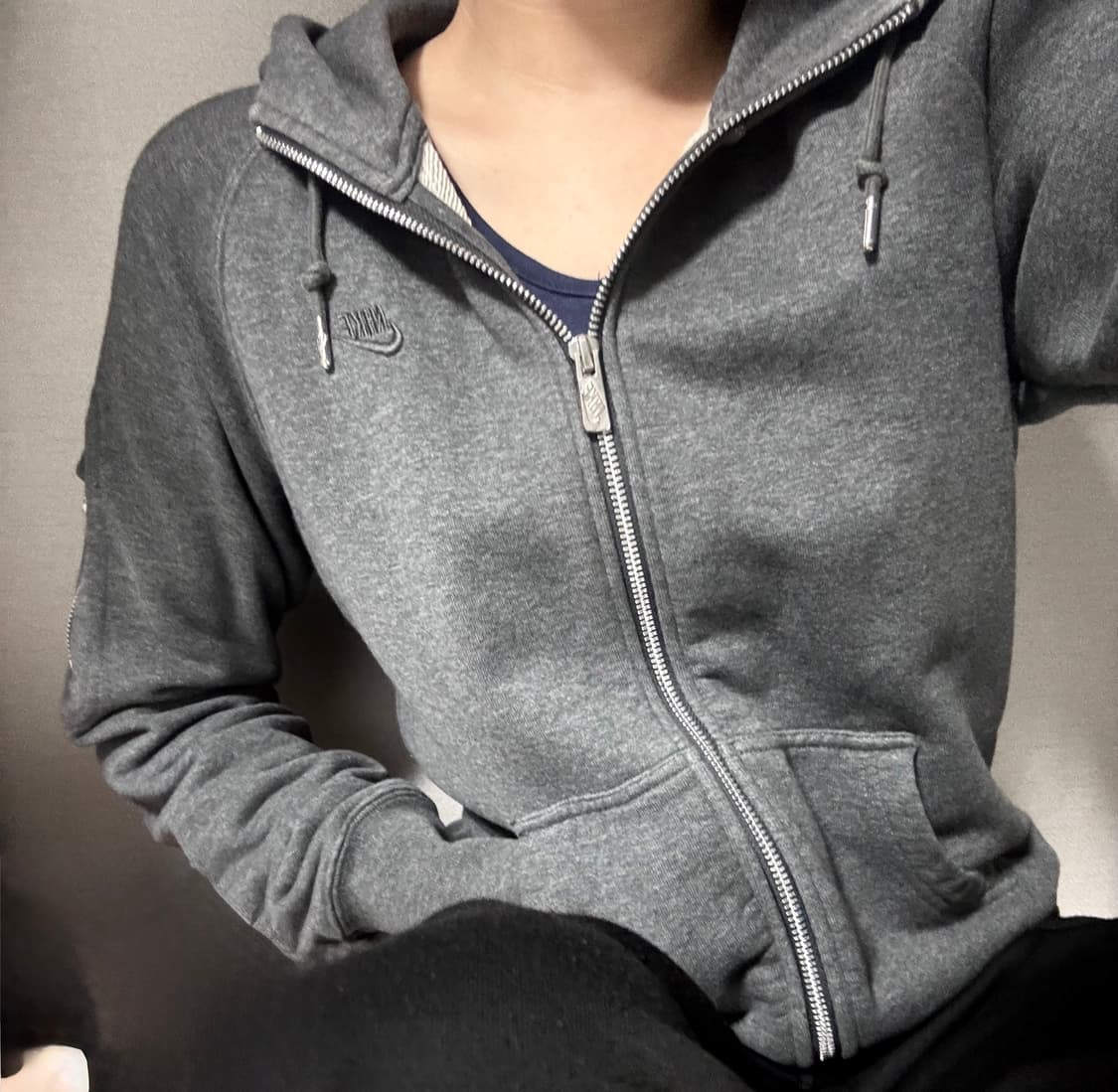 나이키 후드집업/브랜드/옷/교복아우터/다크그레이/차콜 상품이미지2