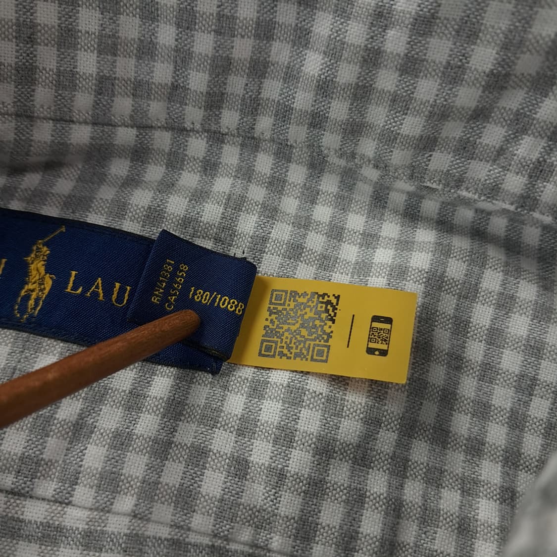 CJ061 2XB 폴로 QR 그레이 모노 마이크로체크 셔츠 남방 상품이미지4