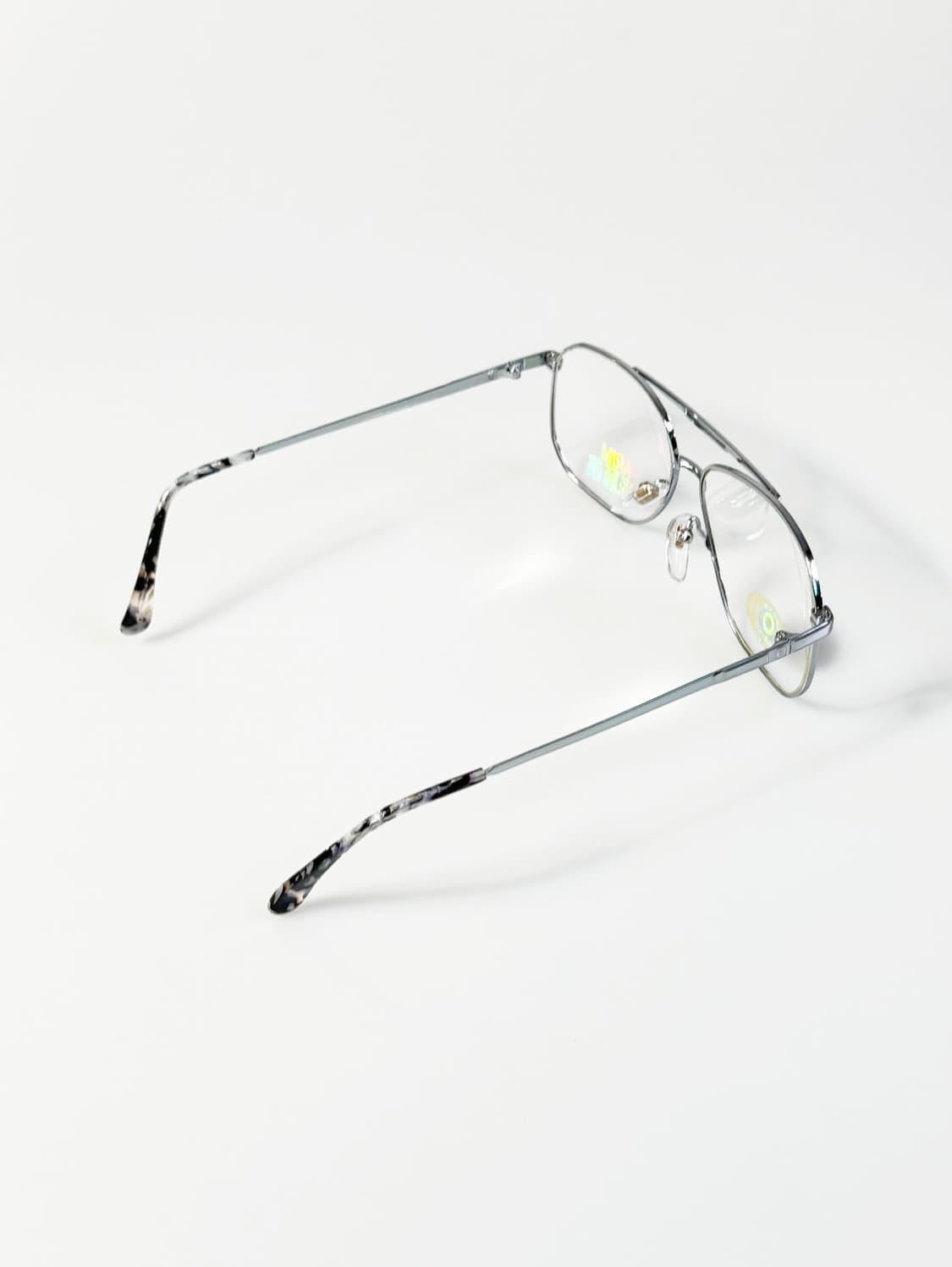 90s PARIM 실버 메탈 보잉 스퀘어 프레임 빈티지 안경 상품이미지4