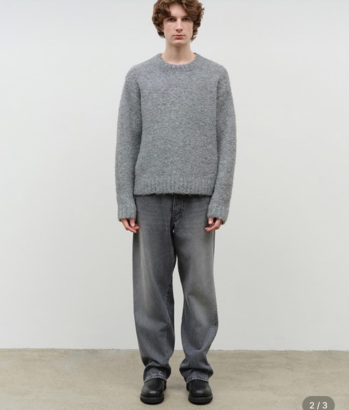 [M] 던스트 클라우드 부클레 스웨터 멜란지 그레이 상품이미지5