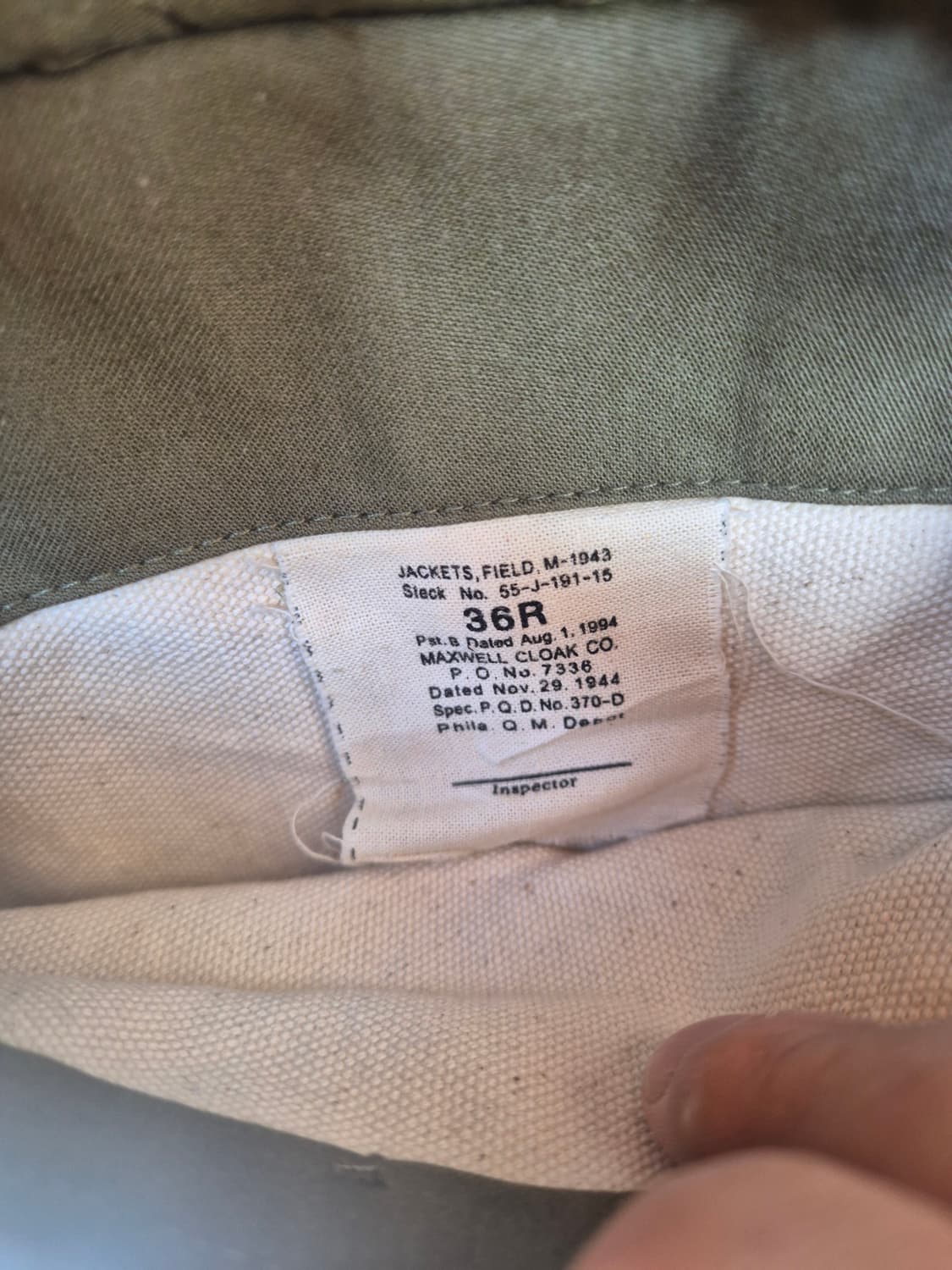 MacArthur 카키 야상 M-1943 36R (오리지널) 상품이미지3