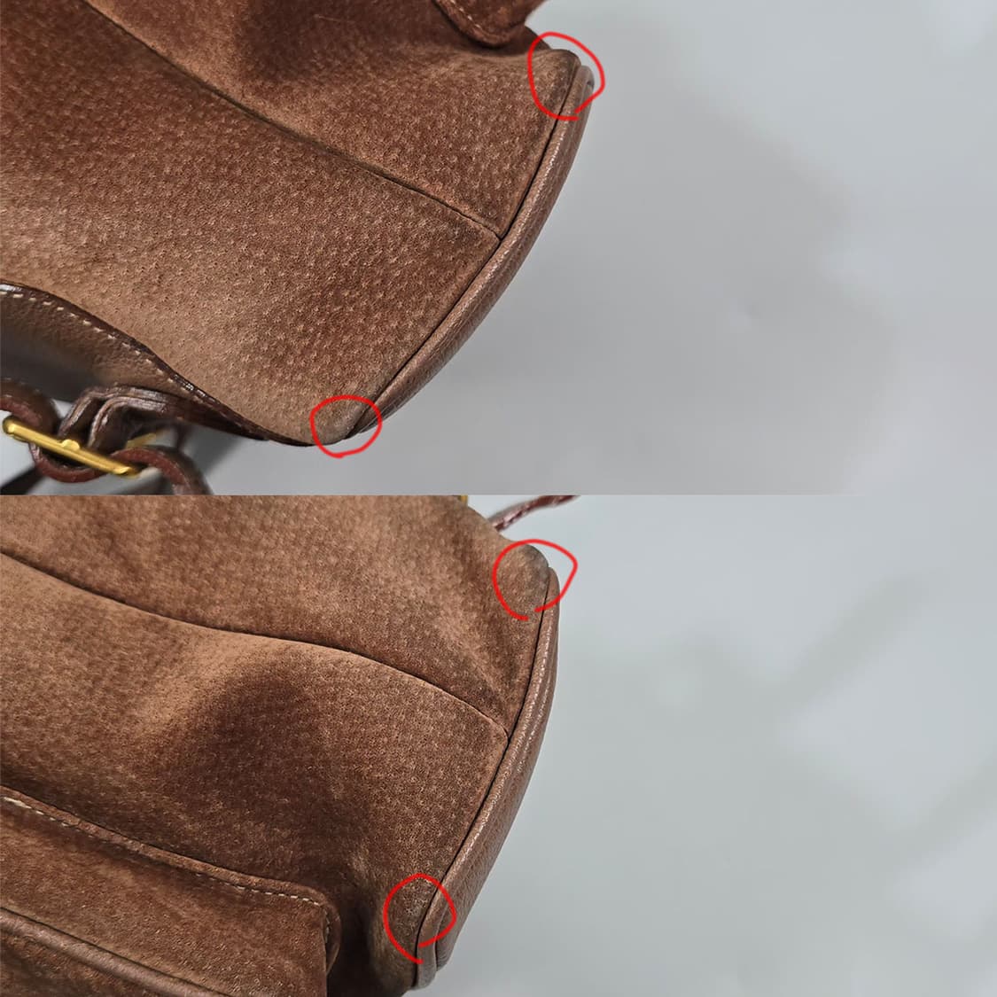 구찌 스웨이드 뱀부 투포켓 백팩 상품이미지9